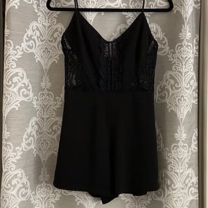 Lush Black Lace Romper - Medium